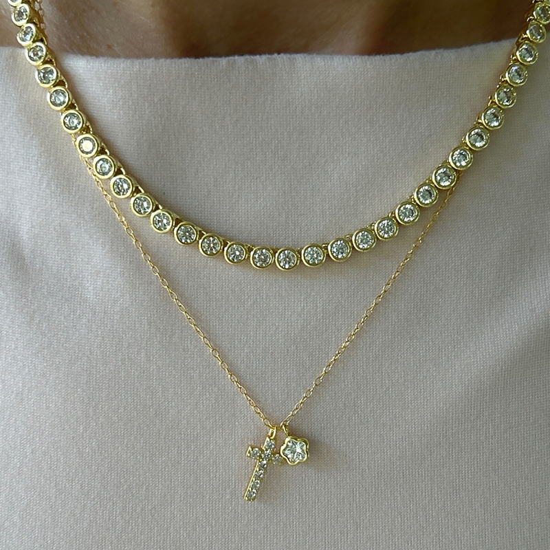 White Tennis Necklace
